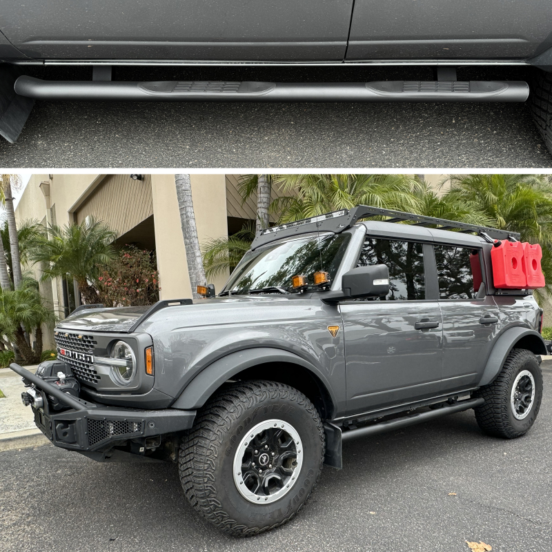 Ford Bronco Side Steps - Go Rhino - 4000 Series - Textured Black - `21-`26